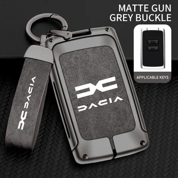 Custodia protettiva per chiave auto in pelle in lega di zinco Shell per Dacia Logan Sandero Duster Lodgy Spring Jogger per Renault Koleos Captur Kadjar
