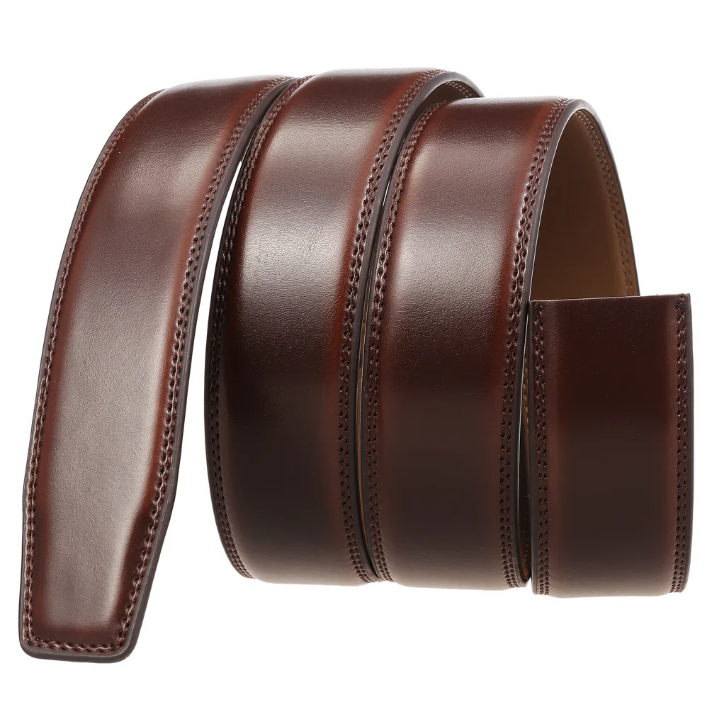 16 Styles 3.0cm 3.1cm Men's Genuine Leather Belts Automatic Buckle Belts Men No Buckle Belts High Quality Black Brown Waistband