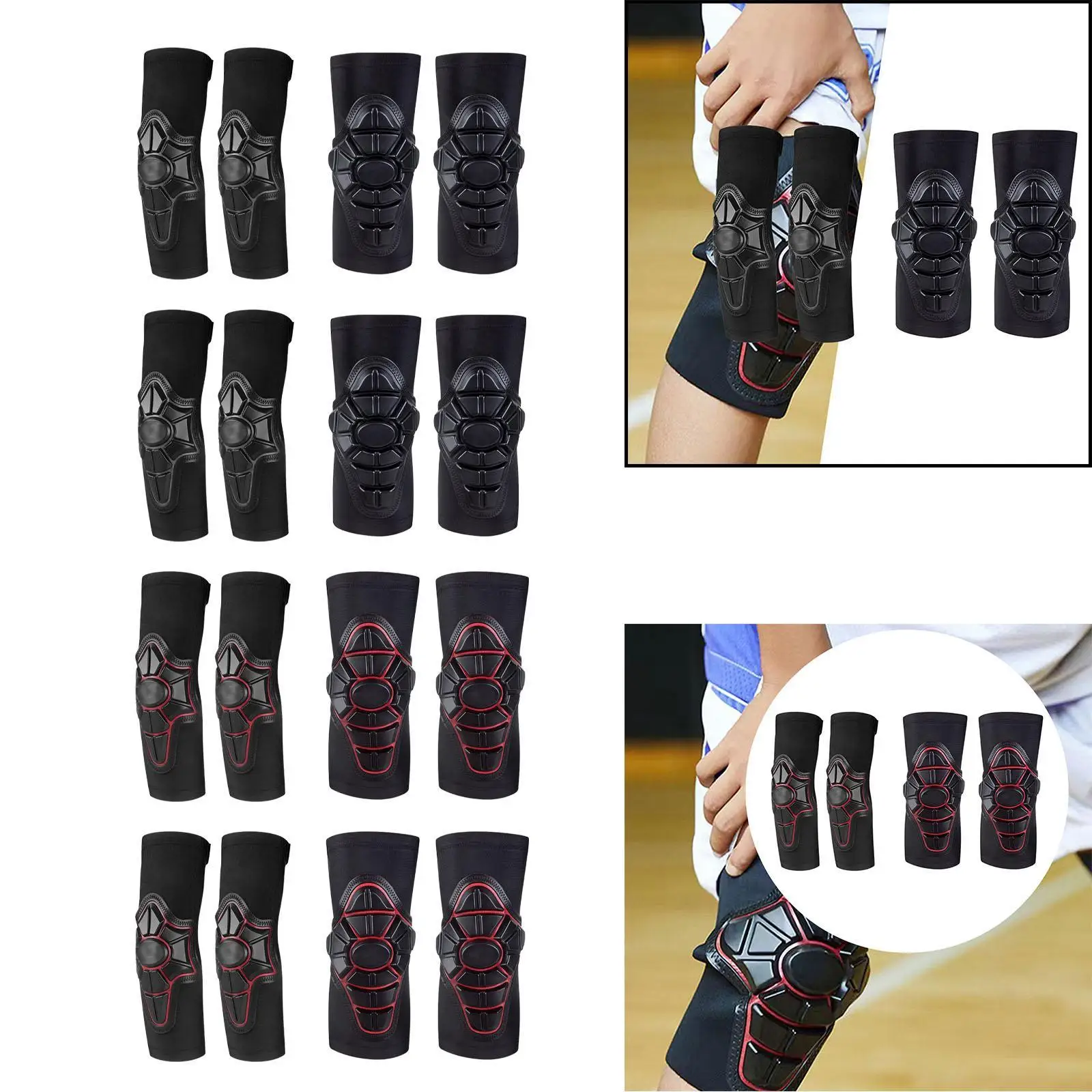 Kids Knee Pad Elbow Pads Comfortable Protector Shock Absorbing Sleeve Pads Guards for Child Girls Boys Teens Skateboard Baseball
