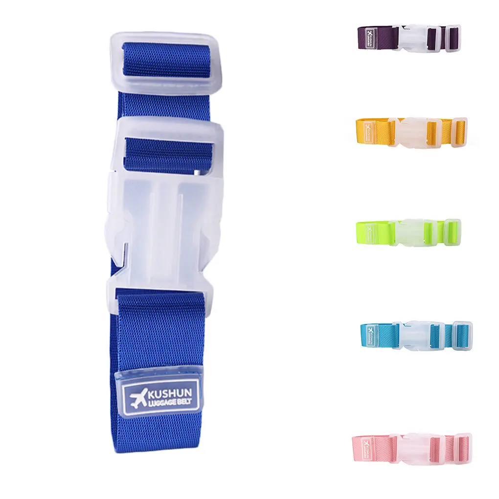 Adjustable Luggage Strap Anti-lost Clip Bag Fixing Travel Nylon Belt Suitcase Bag Hanging Buckle Strap,Orange Yellow