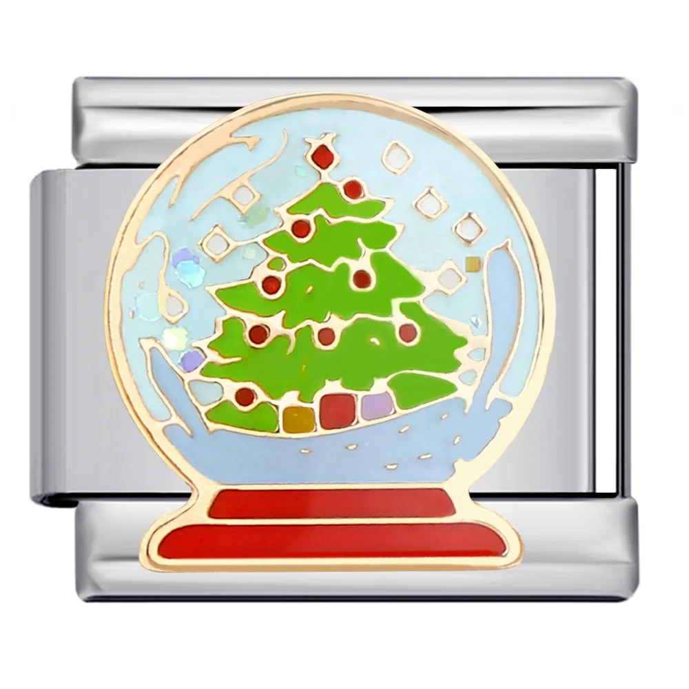 1pc Y2K Edelstahl Italienischen Charm Armband Weihnachten Baum Santa Claus Weihnachten dekoration DIY Herstellung Von Schmuck Zubehör – Detail 3