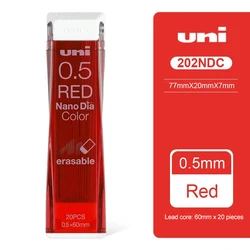 Premium Japanese UNI 0.5mm Nano Dia Color Lead for Art Supplies - Break - Resistant Mechanical Pencil (Red)