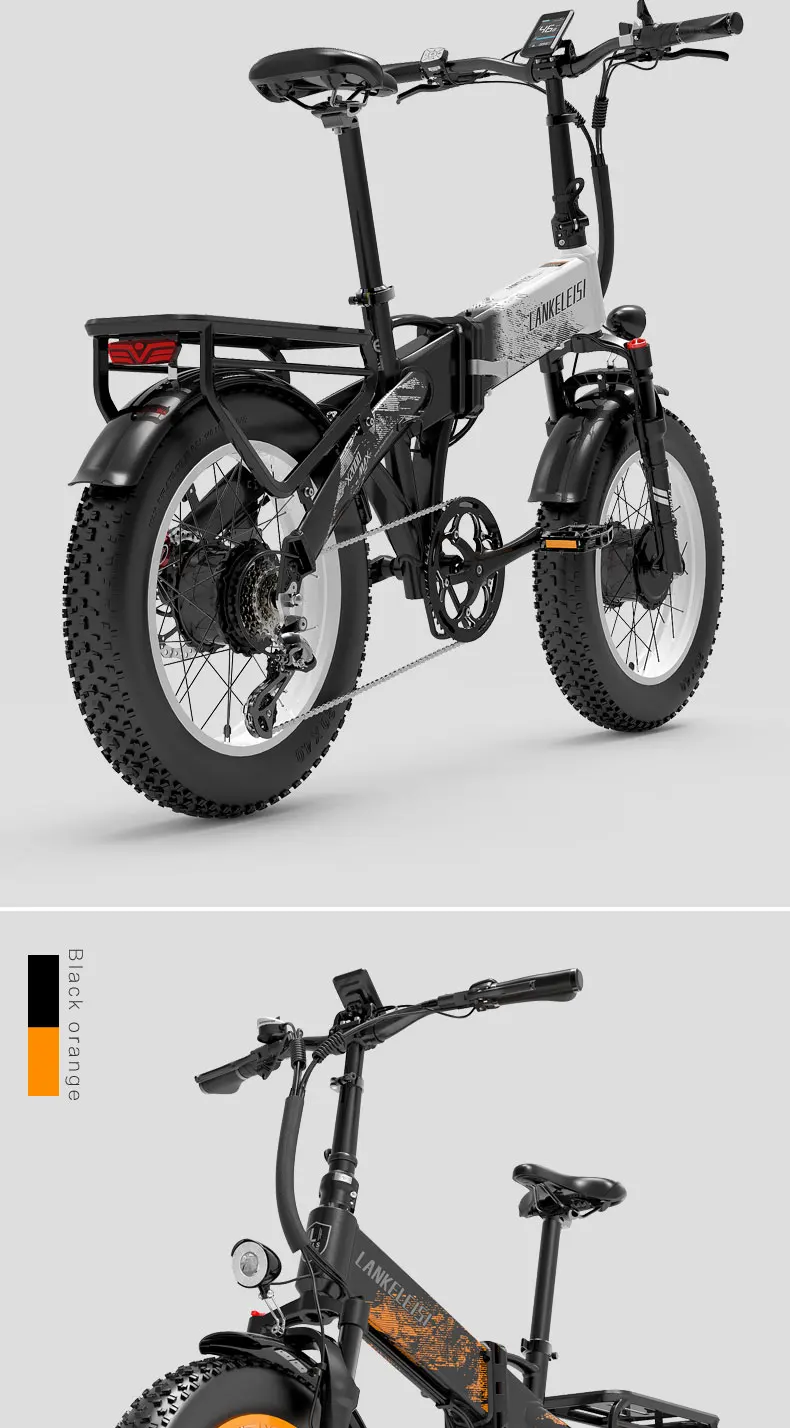 Lankeleisi X2000 Max Elektro-Schneefahrrad 2000W Doppelmotoren 20 Zoll Reifen 130km Reichweite 48V 20Ah Akku Mountain E-Bike – Detail 20