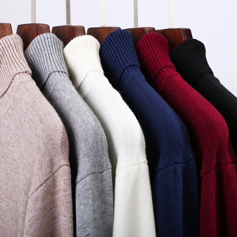 

6 Colors Autumn Winter Men's Turtleneck Sweater 2023 New Fashion Casual Thick Warm High Quality Pullover Ribbed Sweater