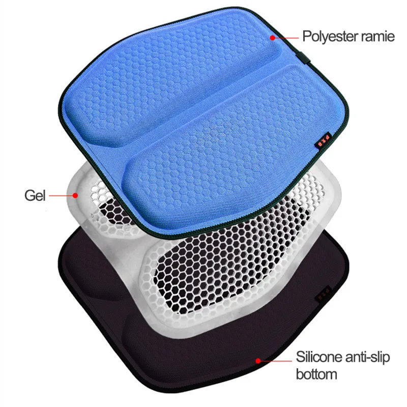 Gel Seat Cushion Double Soft With Non-Slip Cover Summer Cushion For Pressure  Relief Breathable Chair Pad Car Seat Office Chair - AliExpress