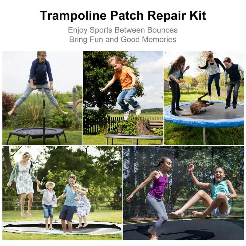 12pc Trampoline Patch Repair Kit Rectangular Large Size Trampoline Mat Repair Set For Tear Or Hole Fixing Trampoline Accessories
