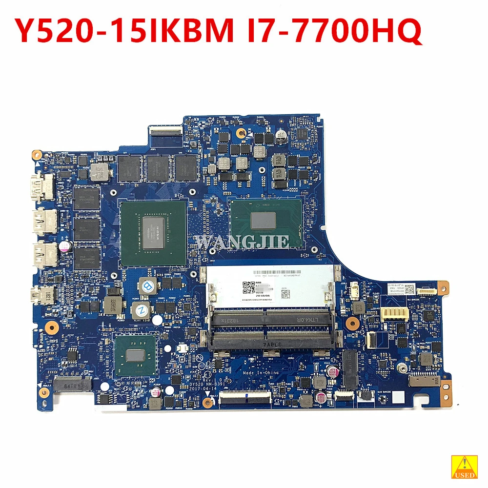 

5B20P24389 BY520 NM-B391 For Lenovo Legion Y520-15IKBM Laptop Motherboard With i5-7300HQ i7-7700HQ CPU GTX1060 6GB GPU GDDR5