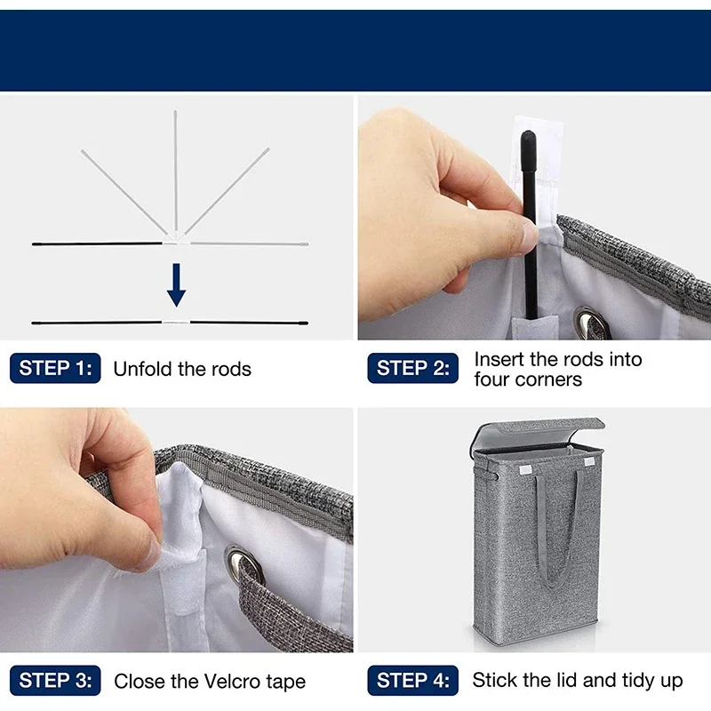 45L Thin Laundry Basket with Cover, Narrow Hand, Fine Hand, Dirty Laundry Basket, Bedroom, Kindergarten, Whole Basket Storage