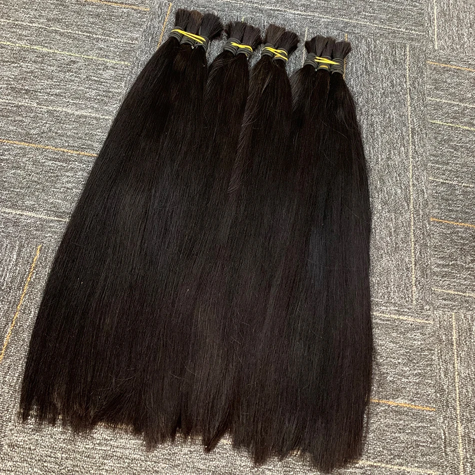 10A Virgin 100% Natural Balck Bone Straight Human Hair Bulk For Braiding Extensiones Cabelo Humano Weaving Unprocessed No Hair 4