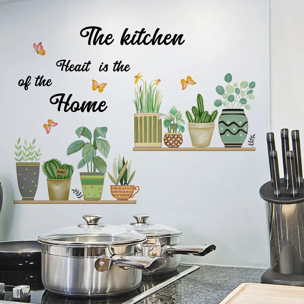 

Cartoon Wall Stickers -Removable Waterproof Wall Decals Hand Painted PVC Wall Posters Dining Room Decoration Kitchen Decor//