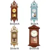 1:12 Scale Dolls Miniature Wall Clock Pretend Play Furniture Wall Clock Doll House Accessories 4
