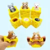 Kawaii Decompression Mouse Cup Pinchers Stress-relieving Pet Cheese Mouse Pinch Fun Stress Ball Vent Squirrel Cup Prank Toy 1