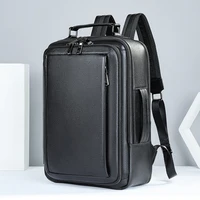 WESTAL Men's Leather Backpacks for 15inch Laptop Black Large Capacity Daypack with Handle Casual School Bag for Teenager 2290 1