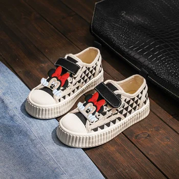 Disney Mickey Mouse Toddler Shoes Boy and Girl Children Canvas Casual Shoes Spring and Autumn Soft Sole Sports Shoes Sneakers