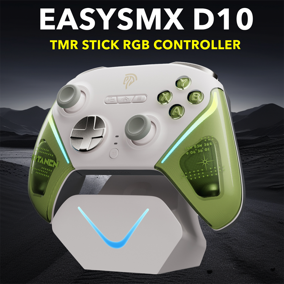 EasySMX D10 Bluetooth RGB Controller Wireless Gamepad For PC/Switch/Phone/Steam, TMR Sticks Joystick Micro Triggers Hall Effect