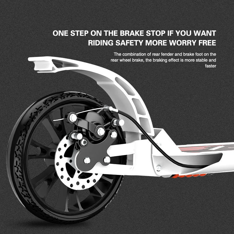 Adult/teenagers Kick Scooter Two Wheeled Foldable Portable Scooter Non-Slip Pedal Double Brake Sliding Foot Scooters Adjustable Kick Scooter