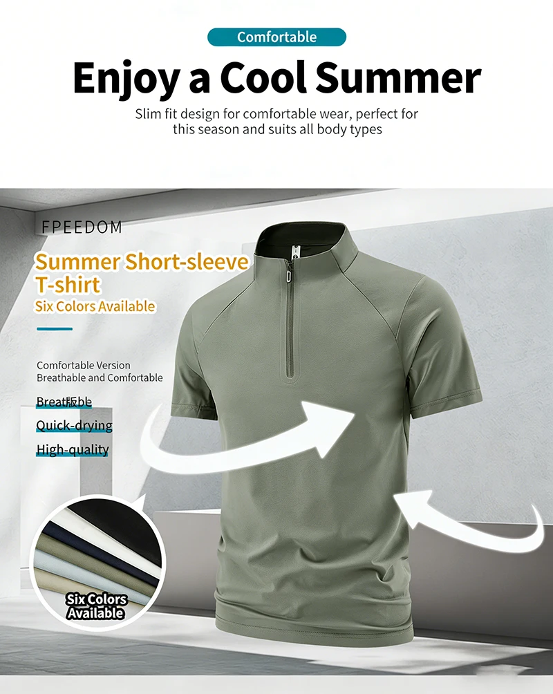 Big&Tall Herren Schnelltrocknendes Eisseide T-Shirt Übergröße Sommer Atmungsaktives Stretch-Sportshirt Einfarbiges Sport-T-Shirt 6XL 7XL 8XL – Detail 2