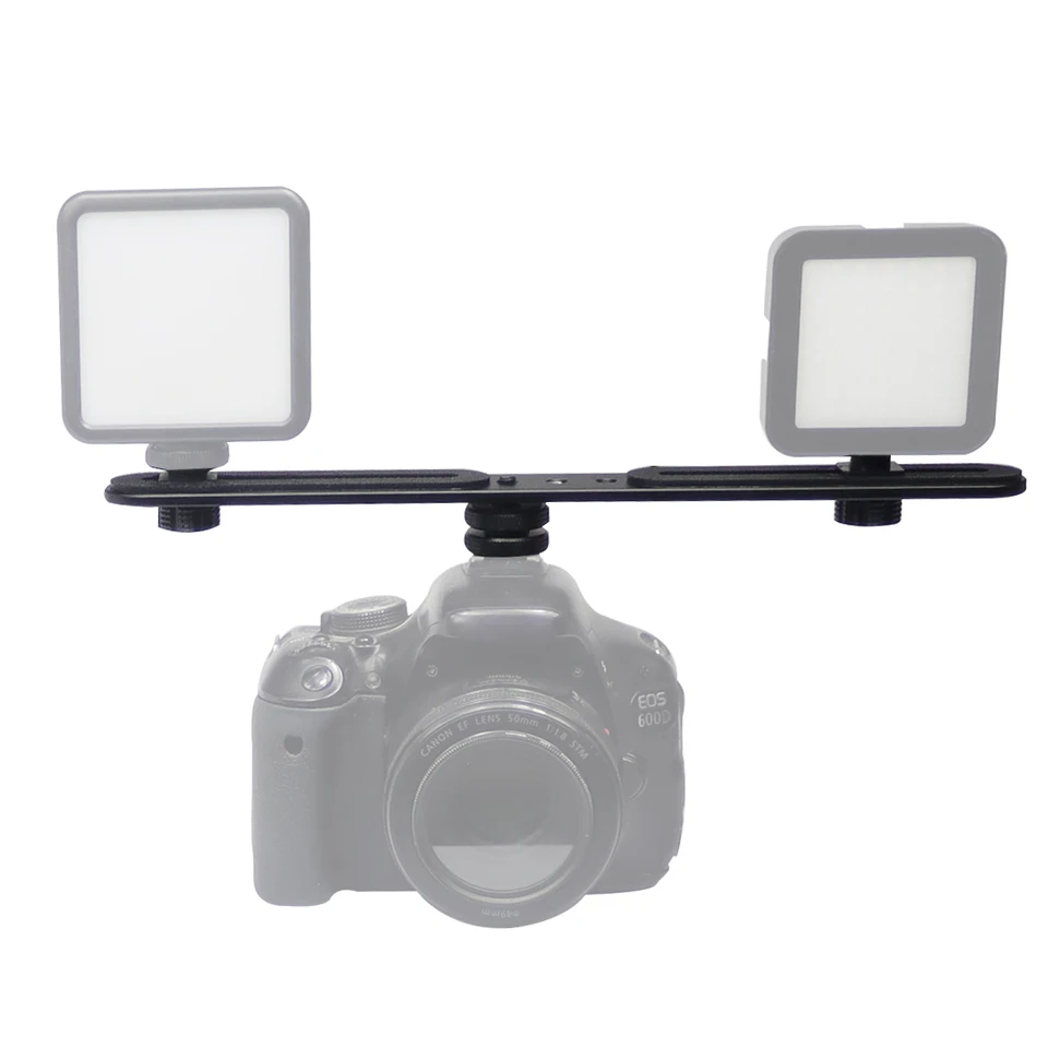 Riiichflowshop Adattatore per Montaggio a Slitta Fredda Base Staffa di Estensione con Vite di Montaggio da 1/4 per Gabbia per Fotocamera DSLR Microfono con Luce LED