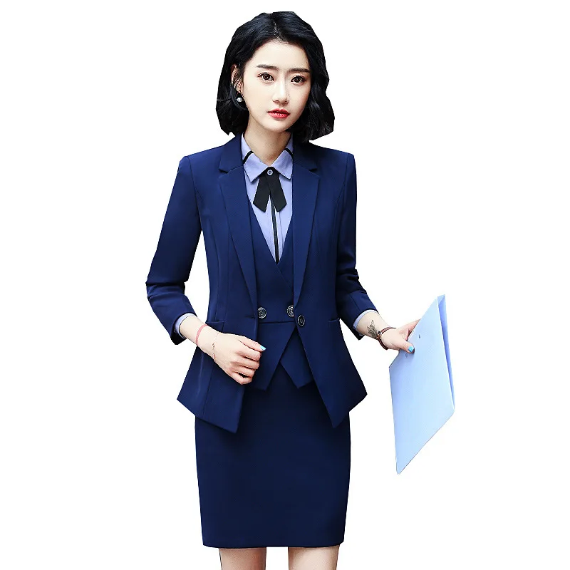 6001 Business Wear Female Temperament Business Commute Formal Suit Vest Suit Work Clothes Hotel Waiter Work Clothes