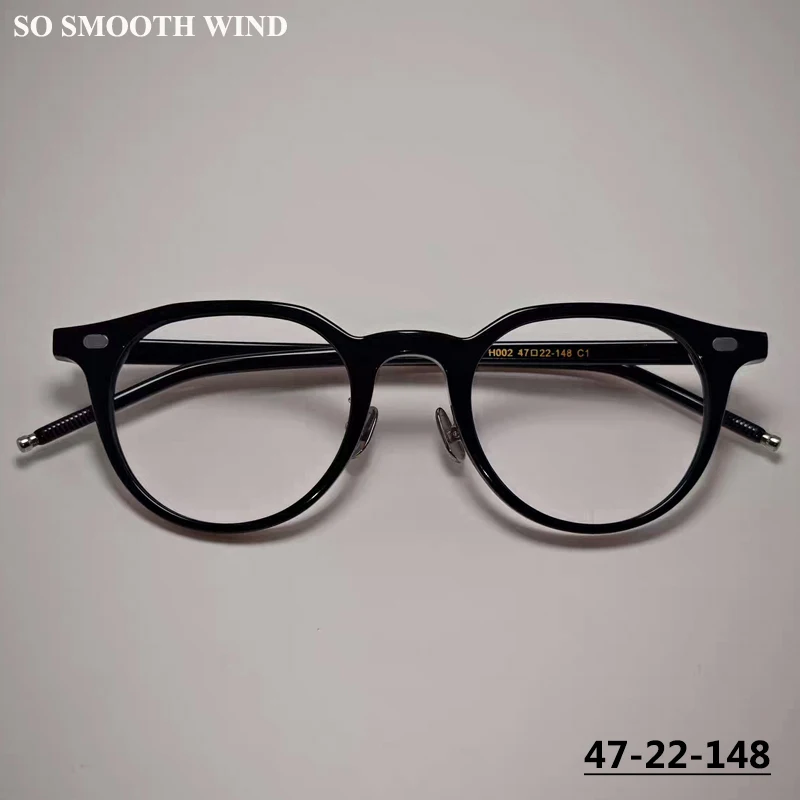 Fashion Design Round Acetate Glasses Frame Men Retro Handmade Eyeglasses Women Circle Spectacles Japanese Style Eyewear Frames