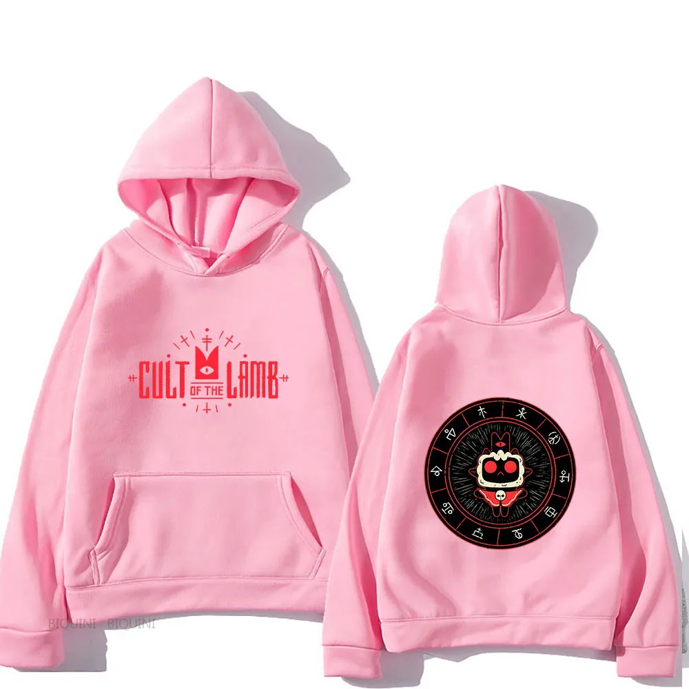 

Cult of The Lamb Hoodies Cartoon Cute Lovely Sweatshirts Keep Warm Pullovers Winter Clothes Funko Pop Fleece Sweatwear for Kids