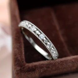 Elegant Dainty Zirconia Women’s Ring - Light Gold/Silver Fashion Jewelry - 7 (KCR111)