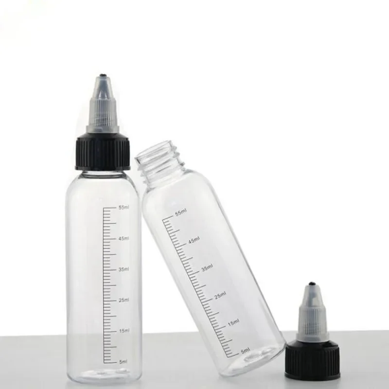 Sharp Pointed Bottle 30ML/50ML/100ML/230ML Plastic Experimental Equipment Capacity Dropper Bottle Twist Cap Teaching Pigment Ink