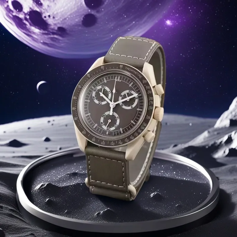 Bestselling men's watch moon joint space moon mission six hand chronograph watch quartz women's couple's watch quartz watch womens watch fashion couple watches men automatic watches