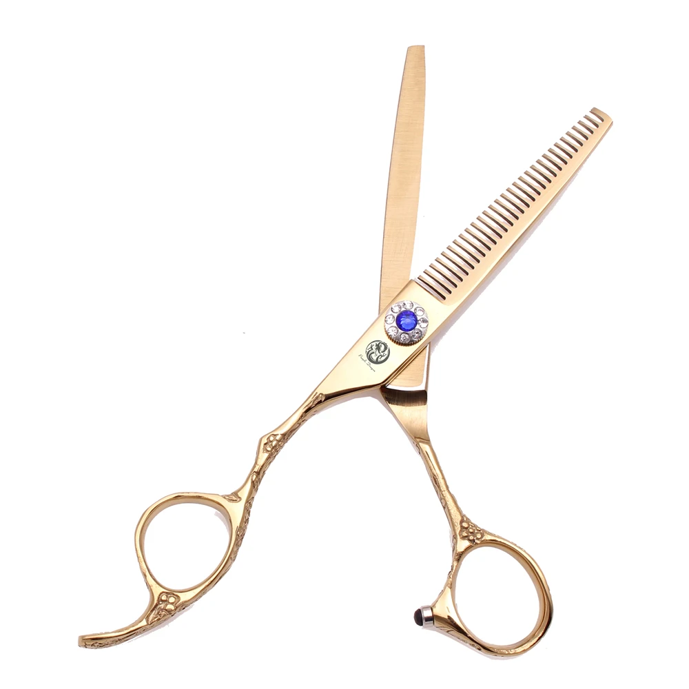 Professionelle Friseurschere für die linke Hand, lila Drache, 5,5 Zoll, 15,2 cm, Haarschneideschere, Effilierschere, Haarschnittschere Z8002 – Detail 4