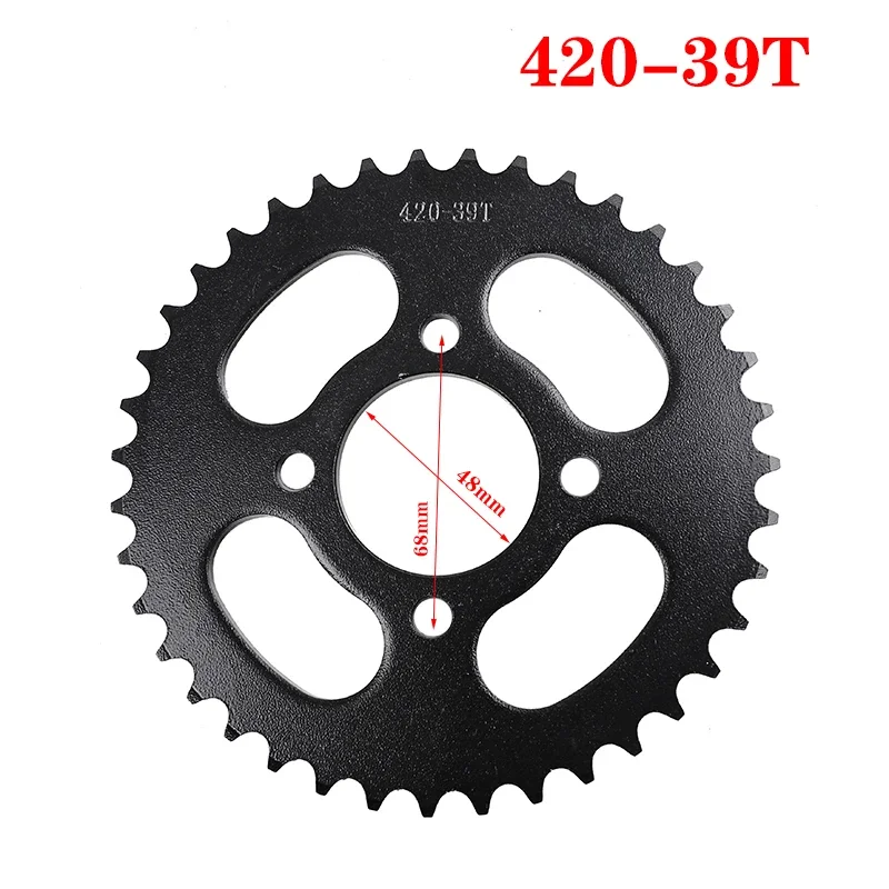 Motorcycle 420/428 Chain 25T/31T/32T/37T/39T/42T/48T Hole Spacing 68mm Inner Hole 48mm Rear Sprocket Gear for 110-150cc Kart ATV