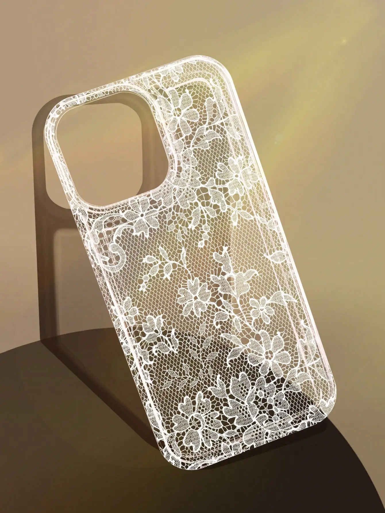 Elegant Floral Lace Pattern TPU iPhone 11-16 Pro Max