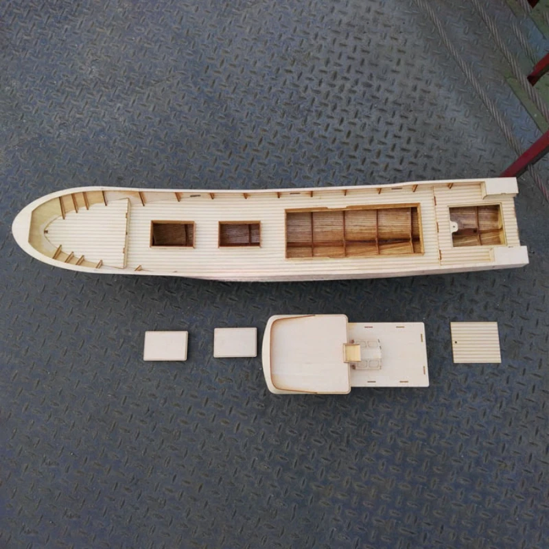 Zhejiang Fishing Trawler Model DIY Hand Assembled Frame Boat Wooden Ship Model Kit 5