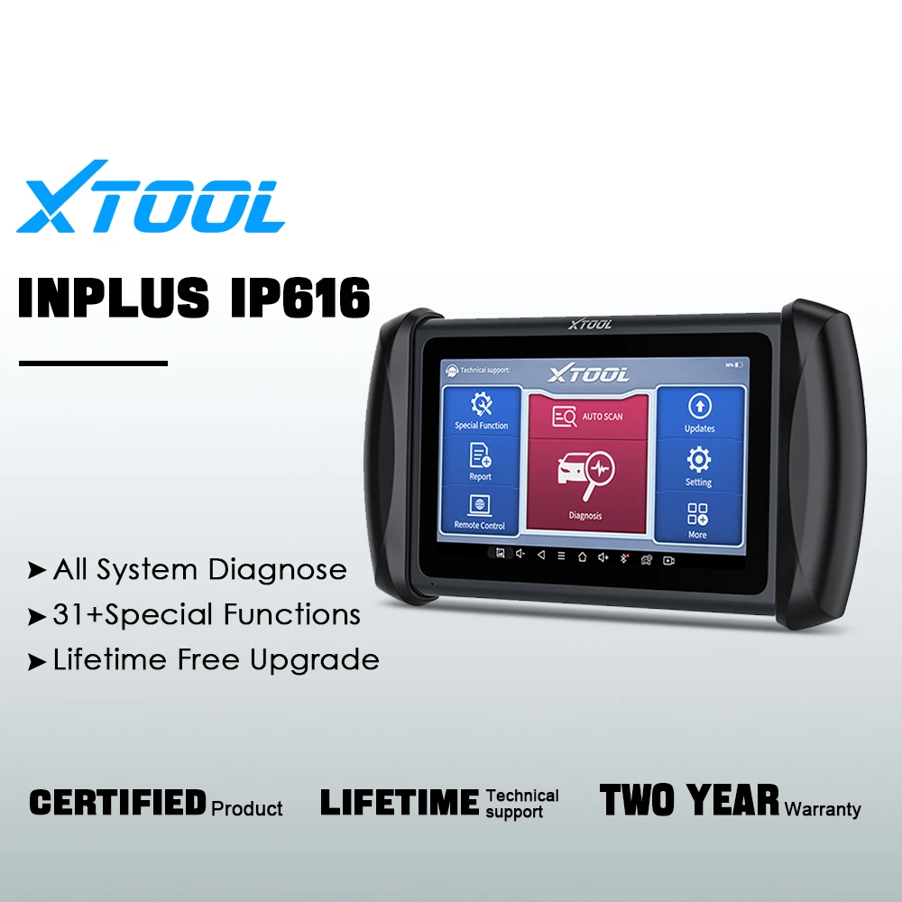 XTOOL Inplus IP616 Full System Diagnostic Tool Build-in CAN FD Auto VIN Automotive Scanner Key Programming Lifetime Free Update