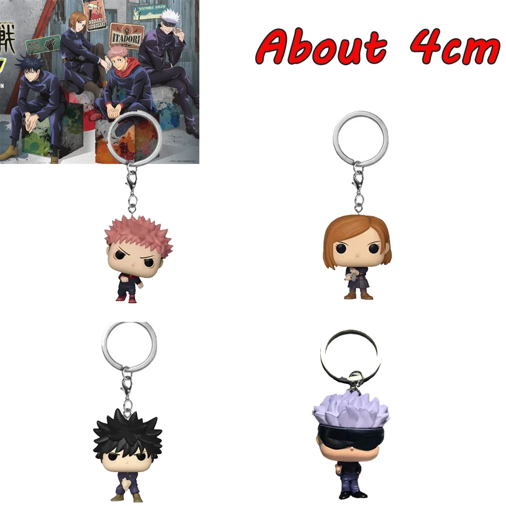 New Pocket Keychain Jujutsu Kaisen Megumi Yuji Itadori Nobara Kugisaki Satoru Action Figure Collection Toys for Gifts