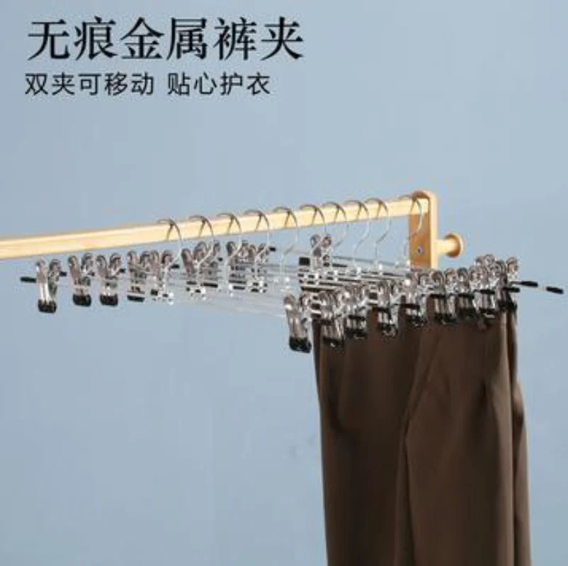 1/10Pcs Multifunctional Stainless Steel Pants Clip Metal Anti-skid Belt Clip Clothes Hanger Pants Hanger Clothes Hanger Wardrobe images - 6