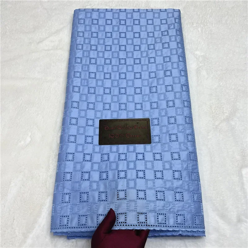 

5 ярдов, нигерийская 100% хлопчатобумажная полированная ткань, Высококачественная швейцарская вуаль, кружевной материал для мужчин, Дубайский стиль YL032501