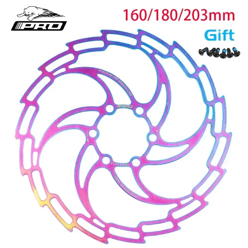 자전거 브레이크 디스크 6 네일 사이클링 패드 다채로운 스테인레스 스틸 160 180mm 203mm MTB 산악 도로 자전거 브레이크 로터 부품