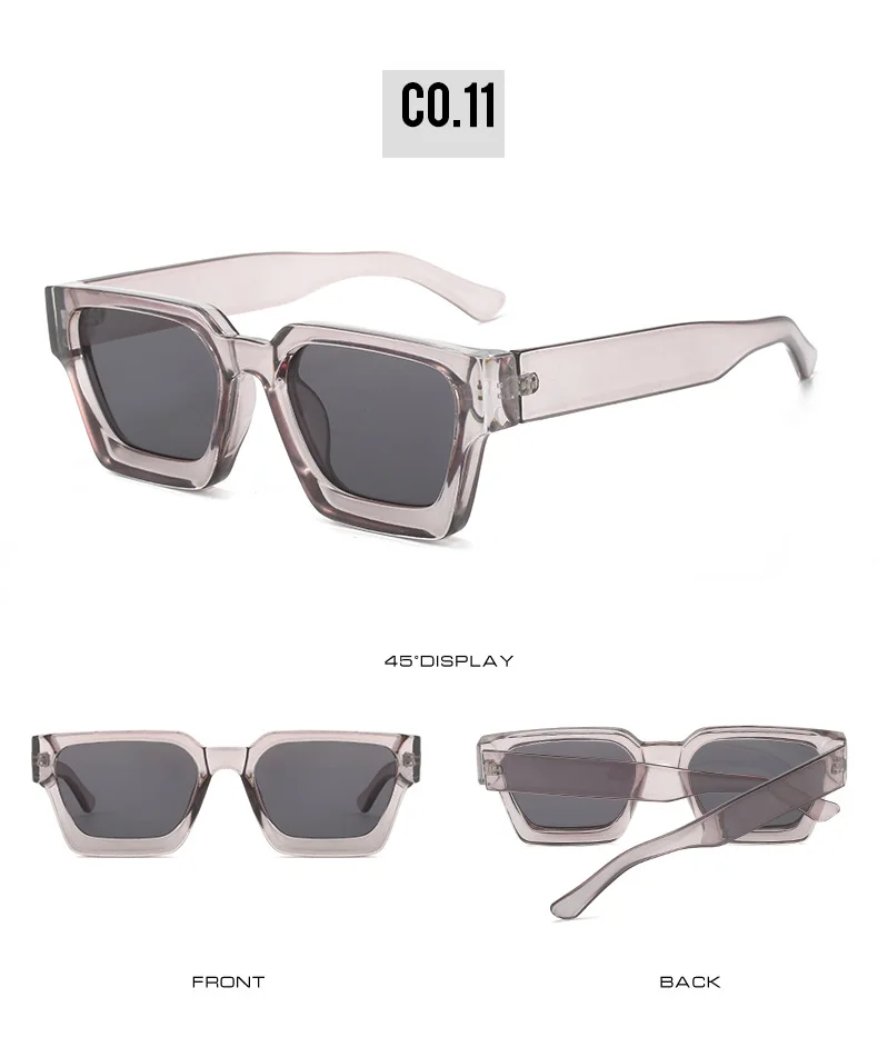 Herren-Sonnenbrille mit dickem Rahmen, Vintage-Stil, quadratische Sonnenbrille, lässig, klassisch, Fahrsonnenbrille, UV400 – Detail 18