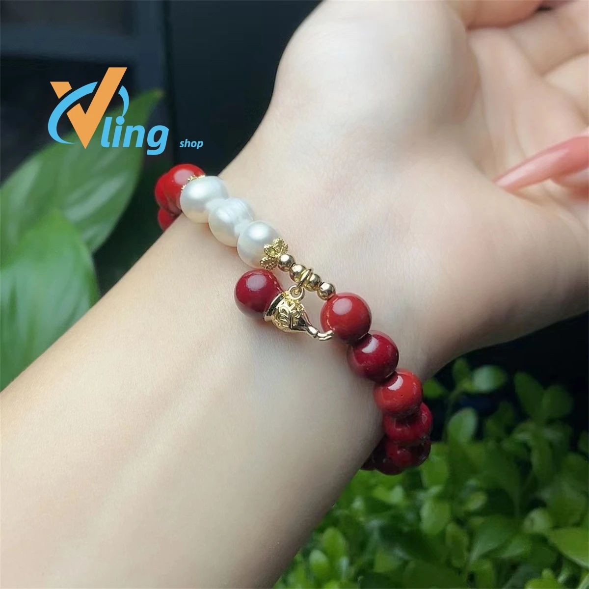 Natural Raw Ore Cinnabar Purple Gold Bracelet New 8mm Three-Circle Four-Circle Diy  AmuletLifeyearGift Charm Retro Simple  Women