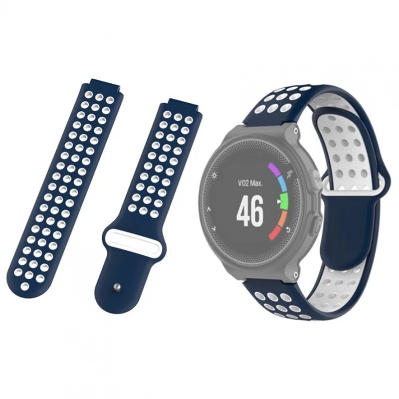 Cinturino Per Garmin Forerunner 220 230 235 630 620 735Xt Silicone Blu Bianco # Garmin Forerunner 220 # Garmin Forerunner 230 # Garmin Forerunner 235 