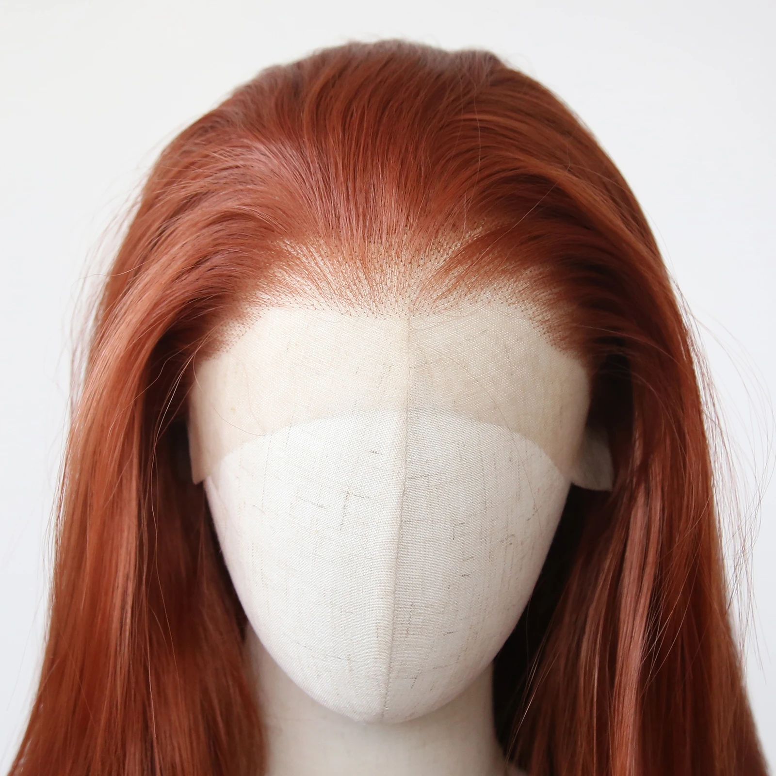 Lace Front Wig Synthetic Hair Wigs Ginger Brown Synthetic Lace Front Wig Long Straight Copper Red Pre Plucked Heat Resistant Fiber Hair