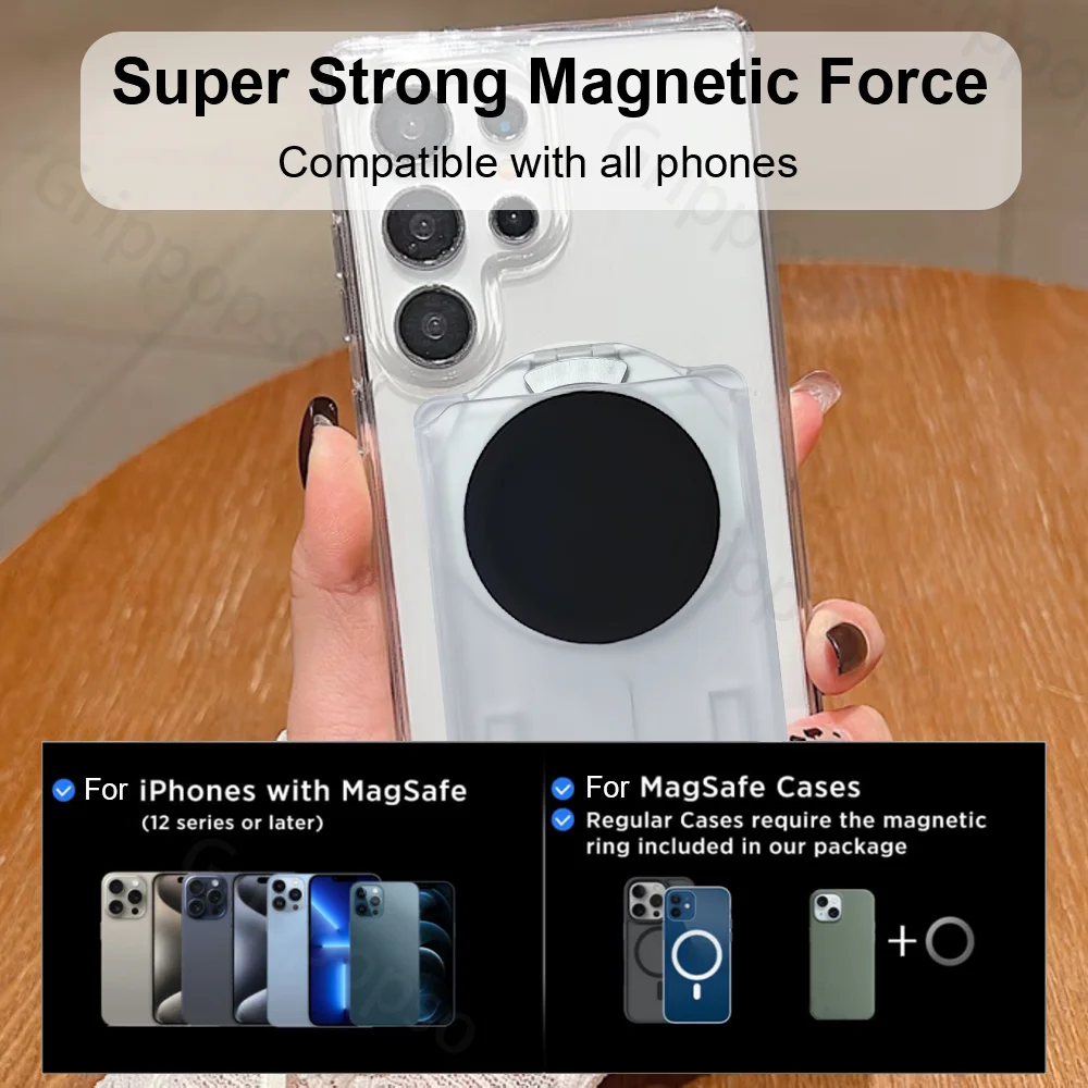 Enhanced Magnetic Wallet Phone Card Holder with Adjustable Stand