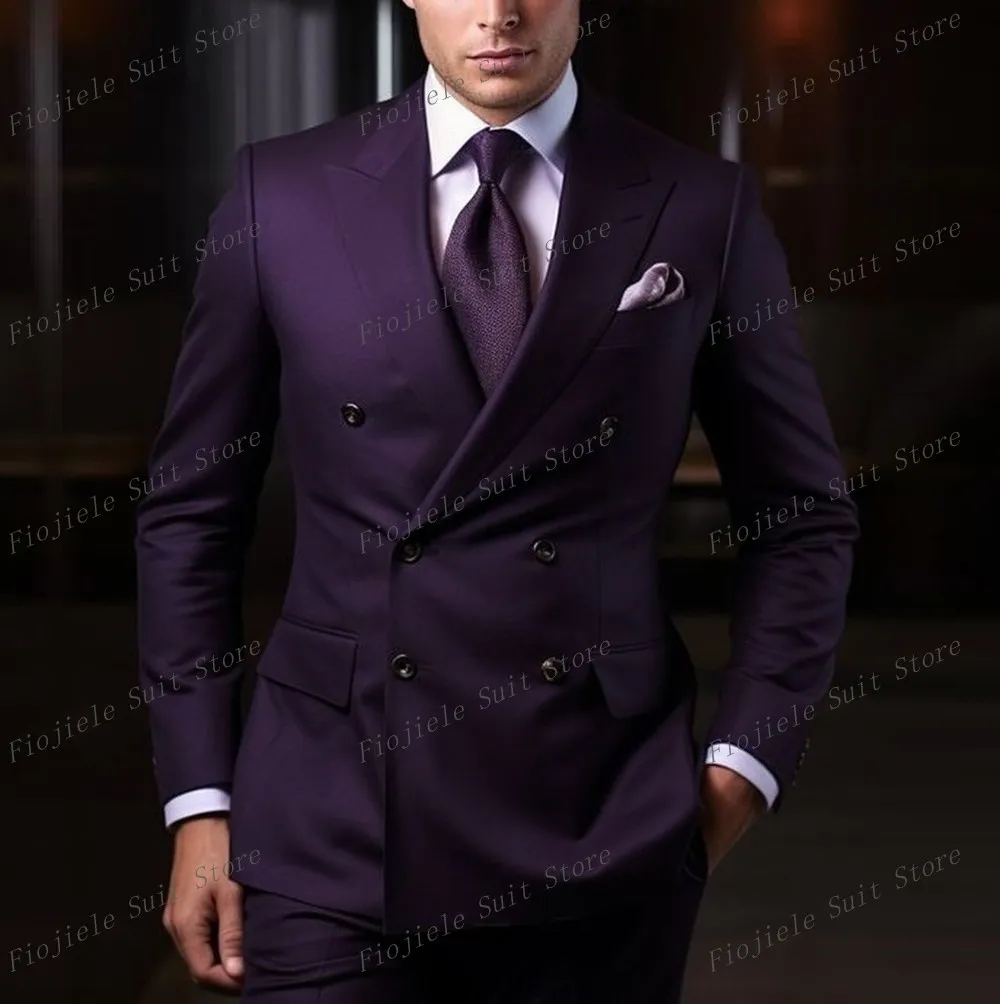 Brown Men Business Suit Groom Groomsman Tuxedos Wedding Party Prom Casual Formal Occasion 2 Piece Set Jacket Pants