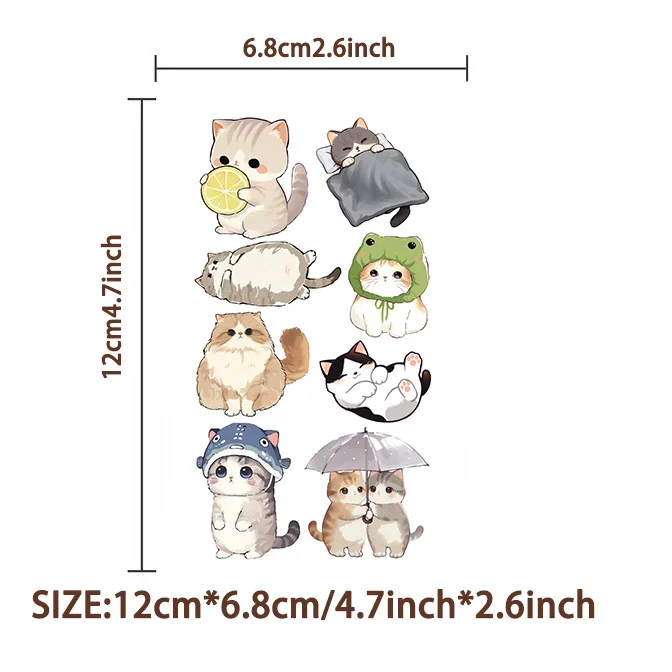 10 Stück Niedliche Katzen-Tattoo-Aufkleber Kawaii Cartoon-Tier Kinder Temporäre Wasserfeste Tattoos Aufkleber-Set Party-Spielzeug Geschenk – Detail 4