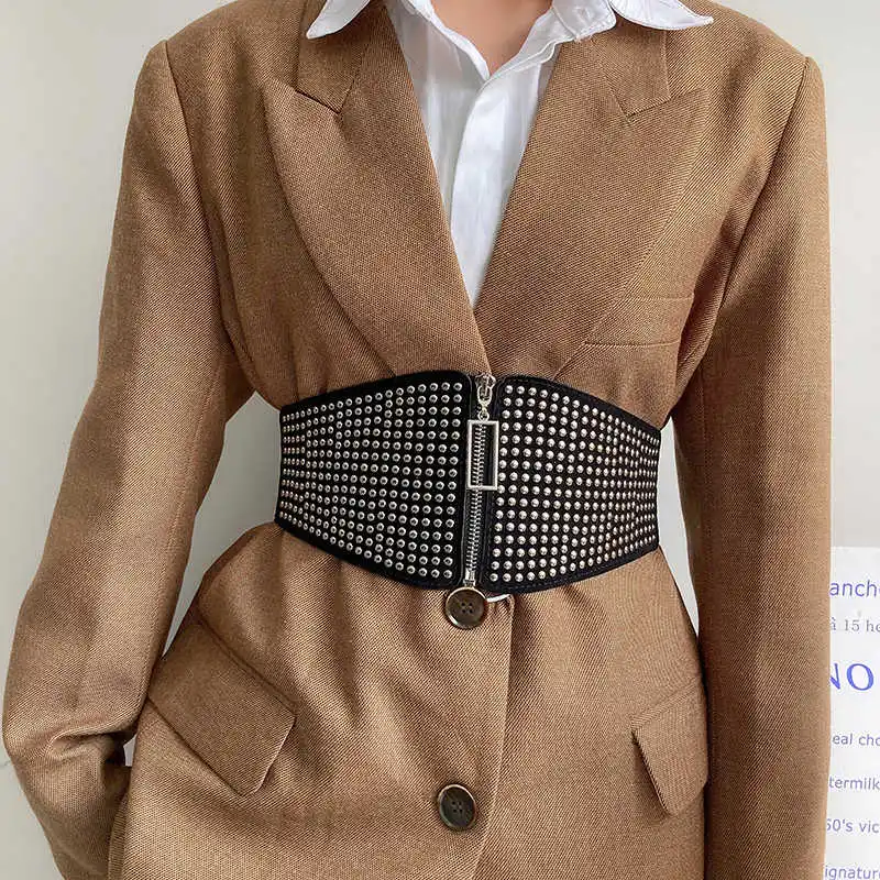 Women Waist belt versatile decorative design Korean version INS punk trend matching suit jacket wide