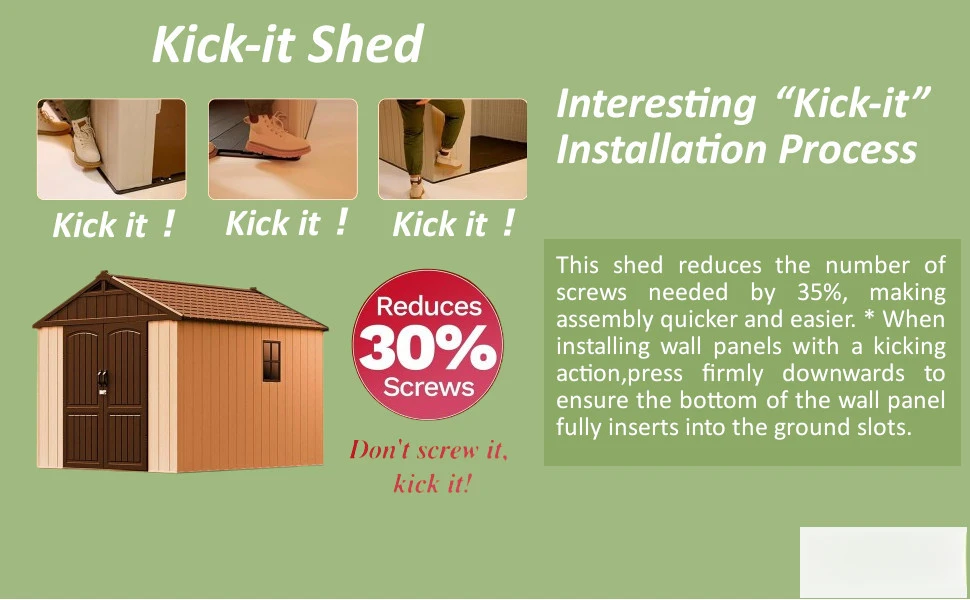 Patiowell 8' x 10' Plastic Outdoor Storage Shed with Floor