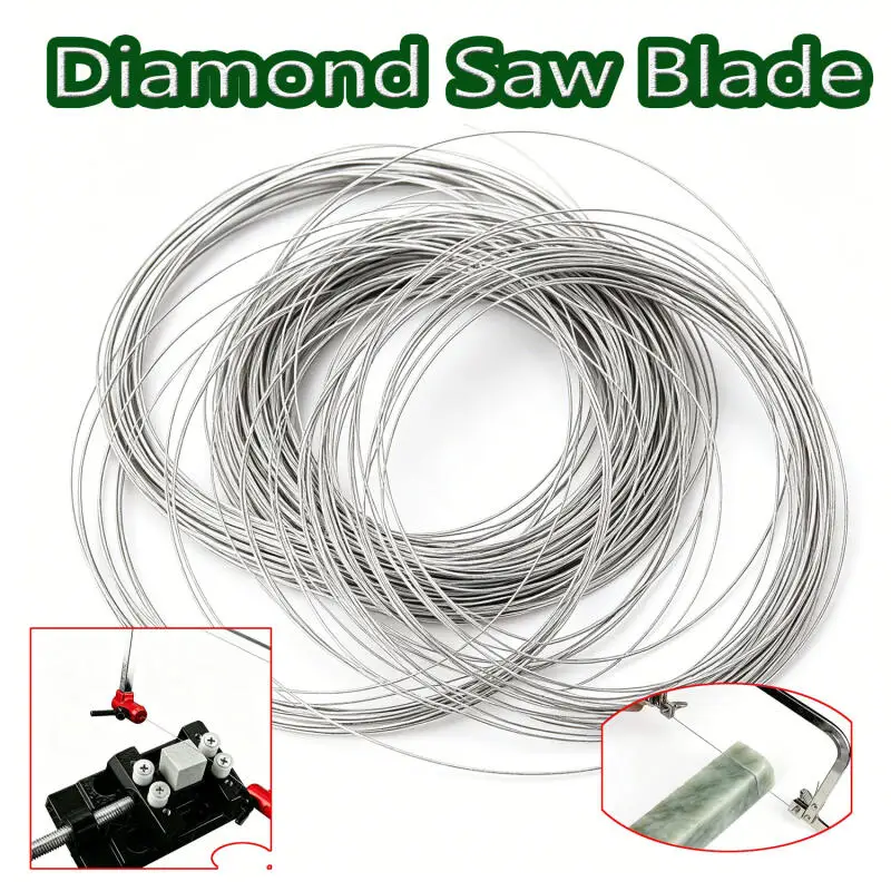 1–2 Rollen, Durchmesser 0,15 mm–0,5 mm, professionelles Handwerkzeug, 1 m lange Drahtsägeblätter zum Schneiden von Jade, Metall und Keramik