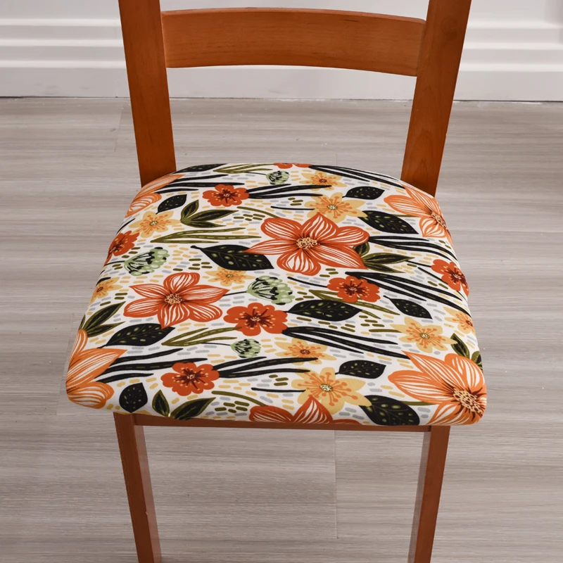 

Printed Chair Cover Stretch Seat Cover Chair Protector Slipcovers Armless Elastic Chair Covers for Home Dinning Kitchen