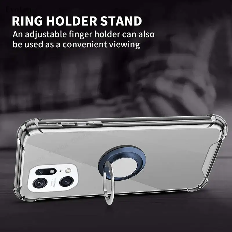 Transparent Soft Silicone Phone Case with Car Magnetic Stand Holder