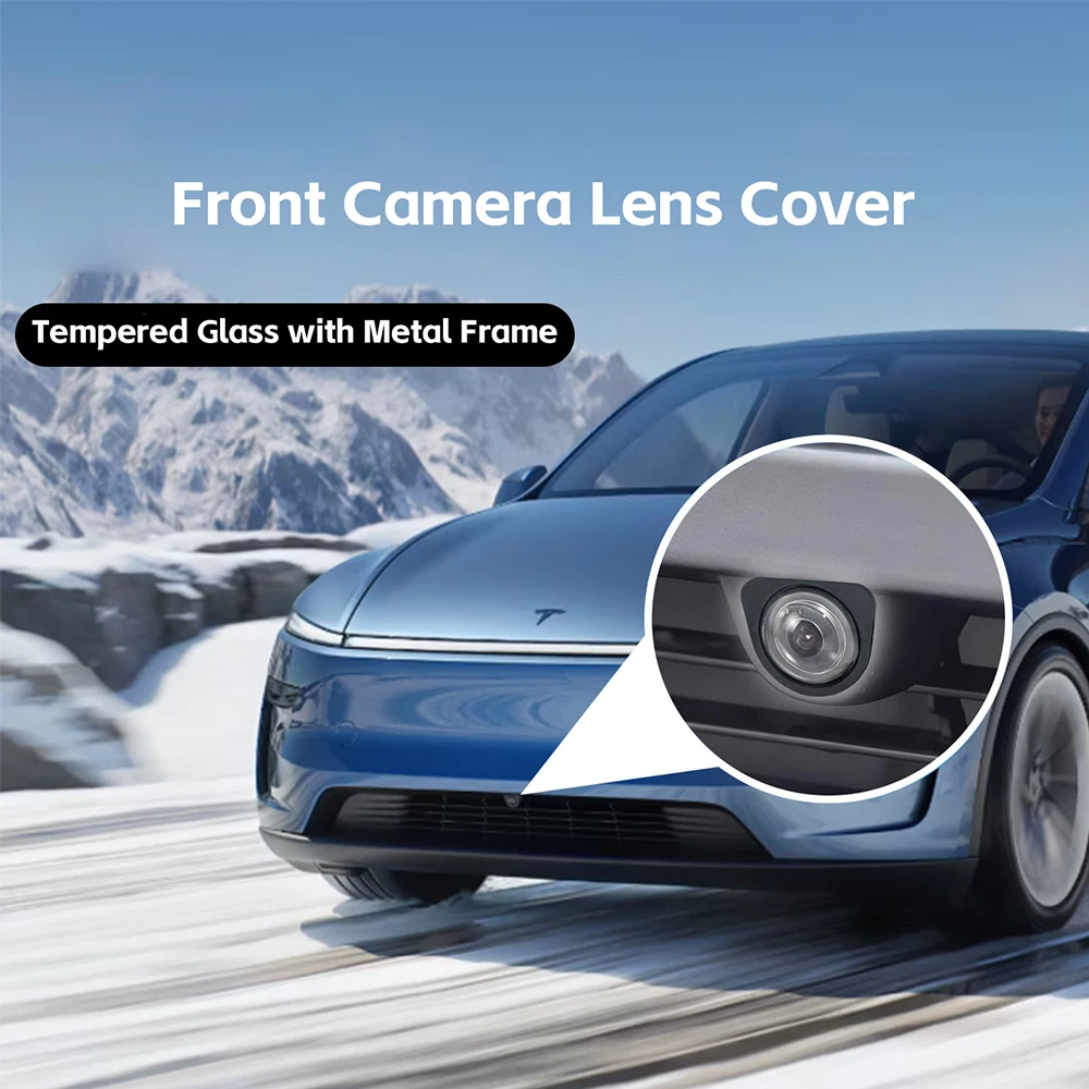 Original Passgenauer Frontkamera-Schutz für Tesla Model Y L 6-Sitzer 2026 Model Y 2025+ HW4 9H Gehärtetes Glas Regenschutzabdeckung – Detail 2